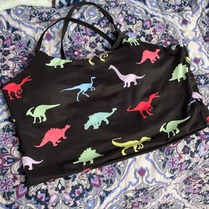 Dinosaur cross back sports bra
